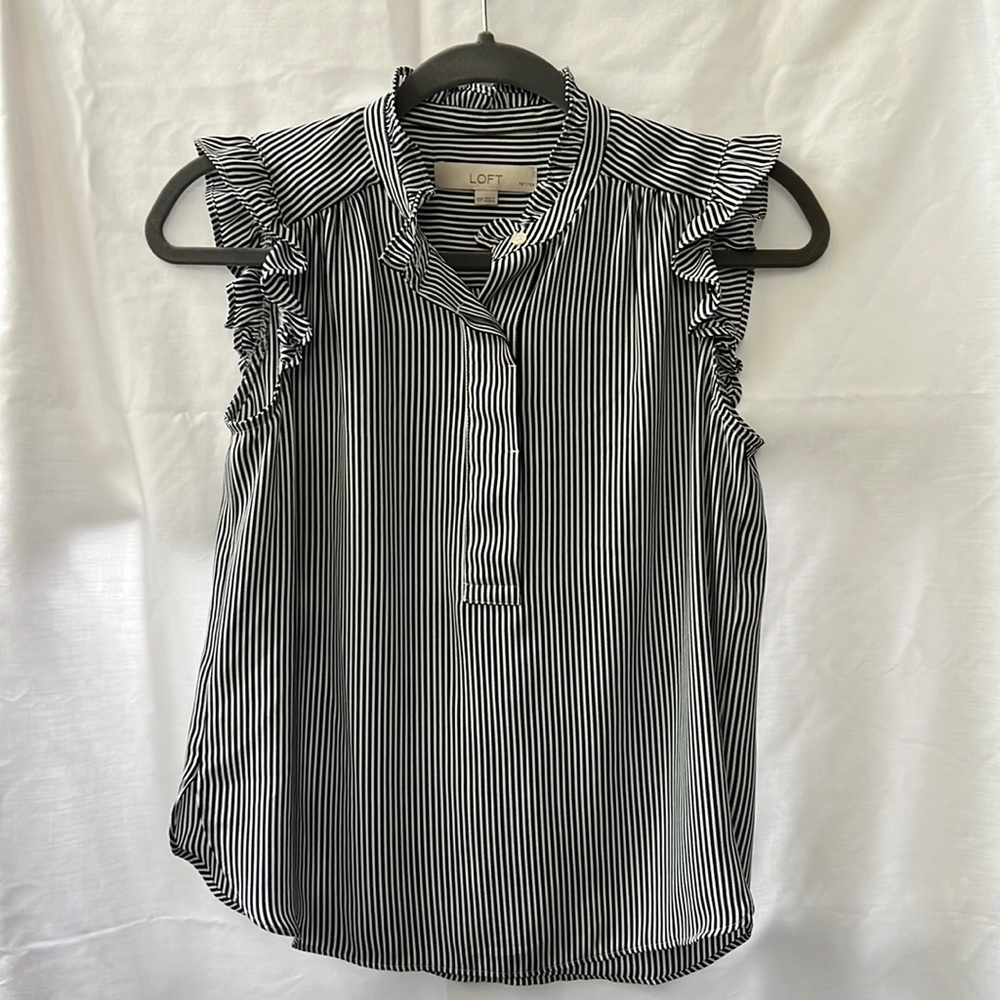 Loft navy stripe blouse XSP